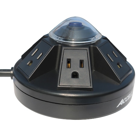 Accell PowramidCPowerCenterSurgeProtectorw/USB-A, USB-CChargingStation(Blk) D080B-033K